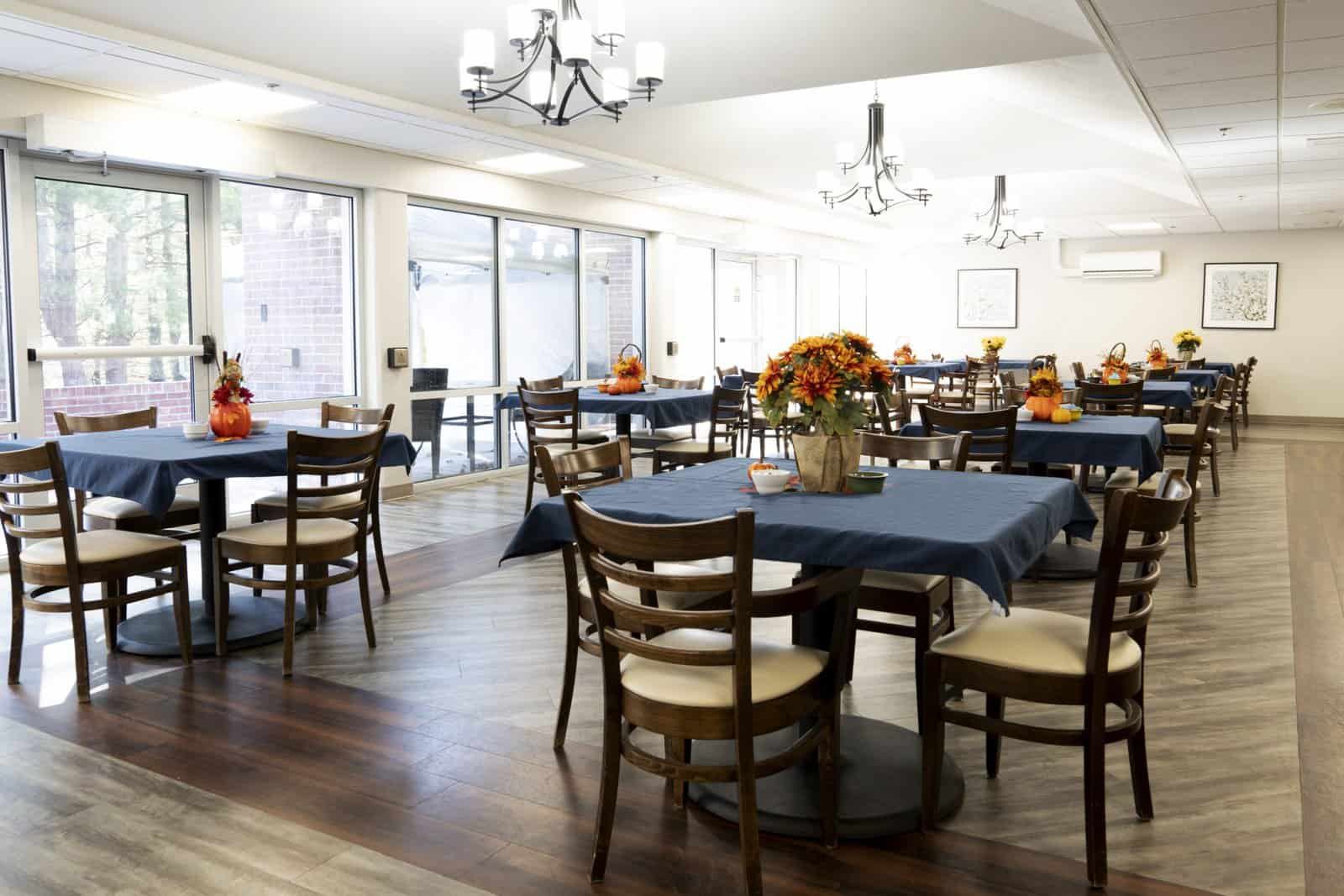 Downstairs dining room at GlenWood Park Princeton